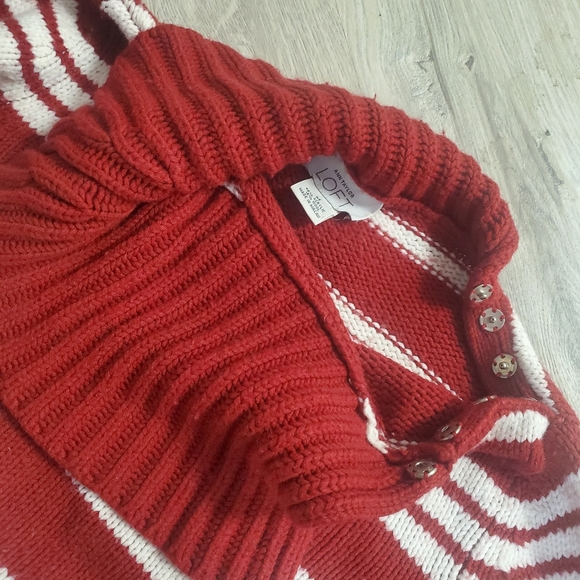 Loft wool red and white striped sweater - Picture 4 of 4